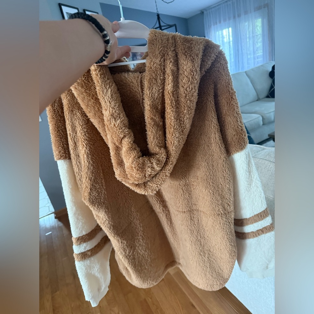 Cozy Brown and White Women's Sweater - Picture 2 of 10